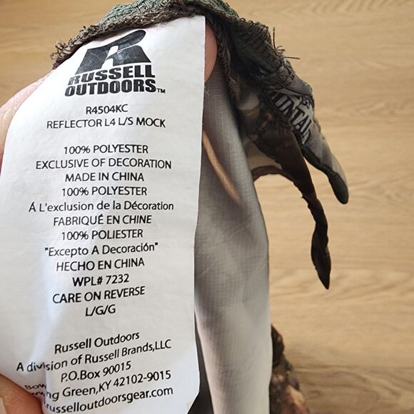 Russell Outdoors APX G2 Light Weight 1/2 Zip Pullover Mens Large Mtn Shadow Camo - Picture 3 of 10